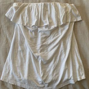Lilly Pulitzer Strapless White Ruffle Top
